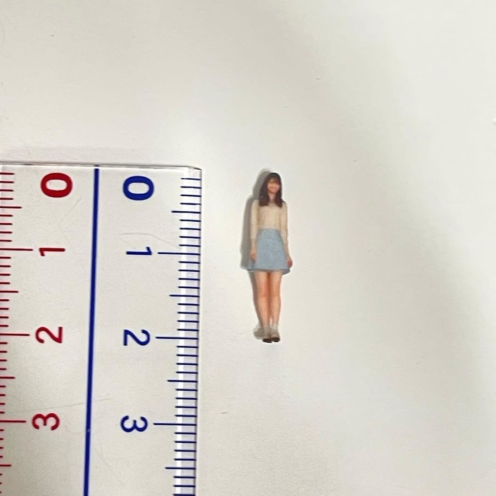 HOゲージ 1/80 可愛いお姉さん フィギュア 1/64より小 ジオラマ 3D ミニチュアイメージ 鉄道模型 ジオラマ レイアウト 完成品