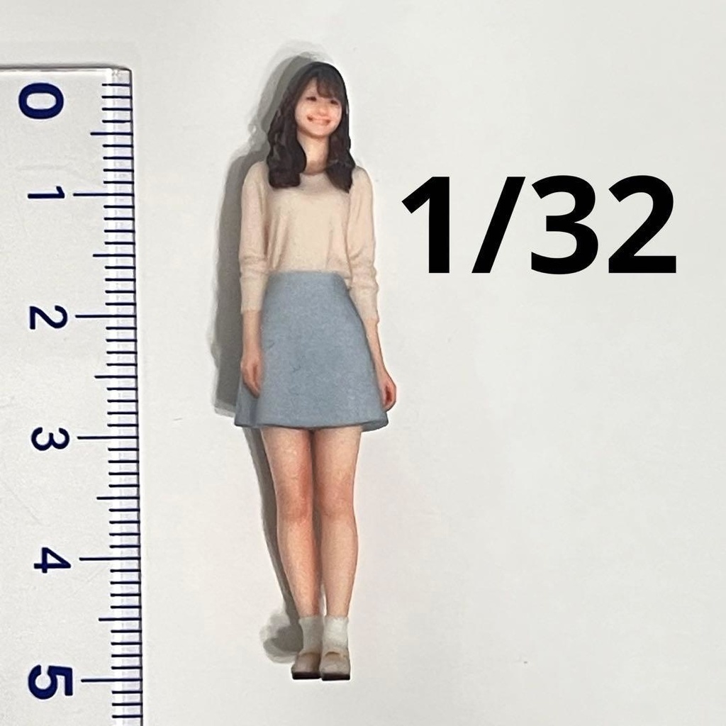 1/32 可愛いお姉さん フィギュア ミニカーに 1/64より大 ミニチュアイメージ リアルフィギュア 3Dフィギュア ミニチュア ジオラマ 完成品