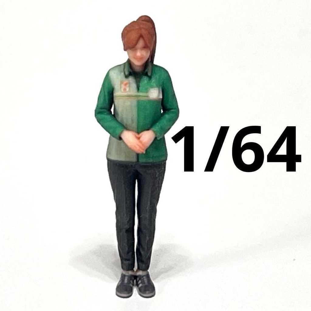 1/64 フィギュア コンビニ店員 リアルフィギュア ミニチュアイメージ ミニカーに 完成品