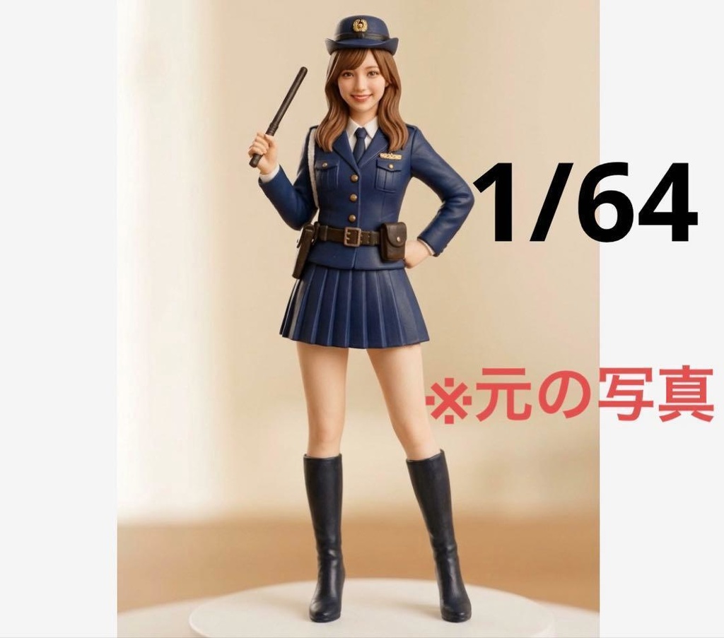 1/64 フィギュア 婦人警官 リアルフィギュア ミニチュアイメージ ミニカーに 完成品
