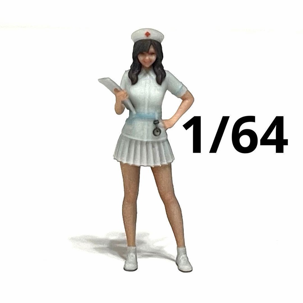 1/64 フィギュア ナース リアルフィギュア ミニチュアイメージ ミニカーに 完成品