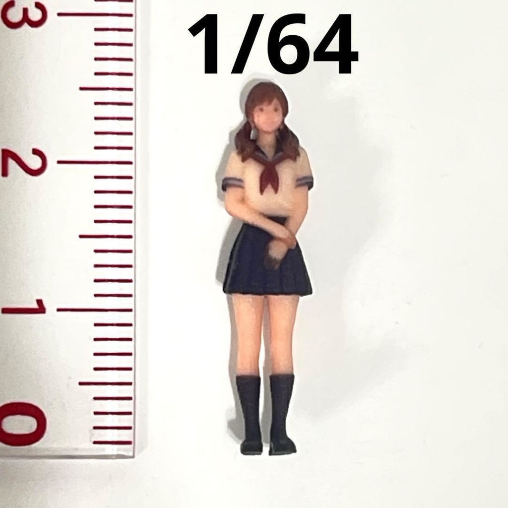 1/64 フィギュア セーラー服 夏服 リアルフィギュア ミニチュアイメージ ミニカーに 完成品