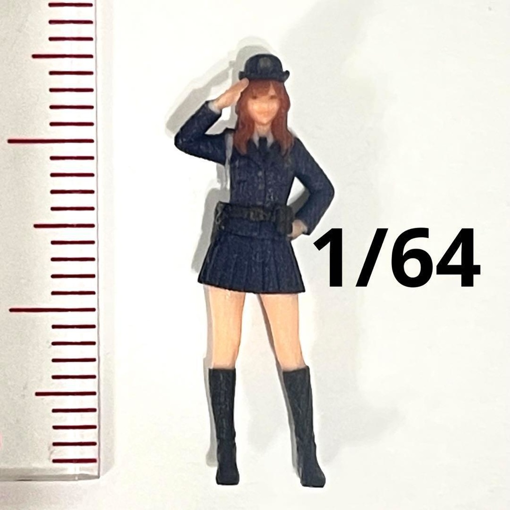 1/64 フィギュア 警官 リアルフィギュア ミニチュアイメージ ミニカーに 完成品