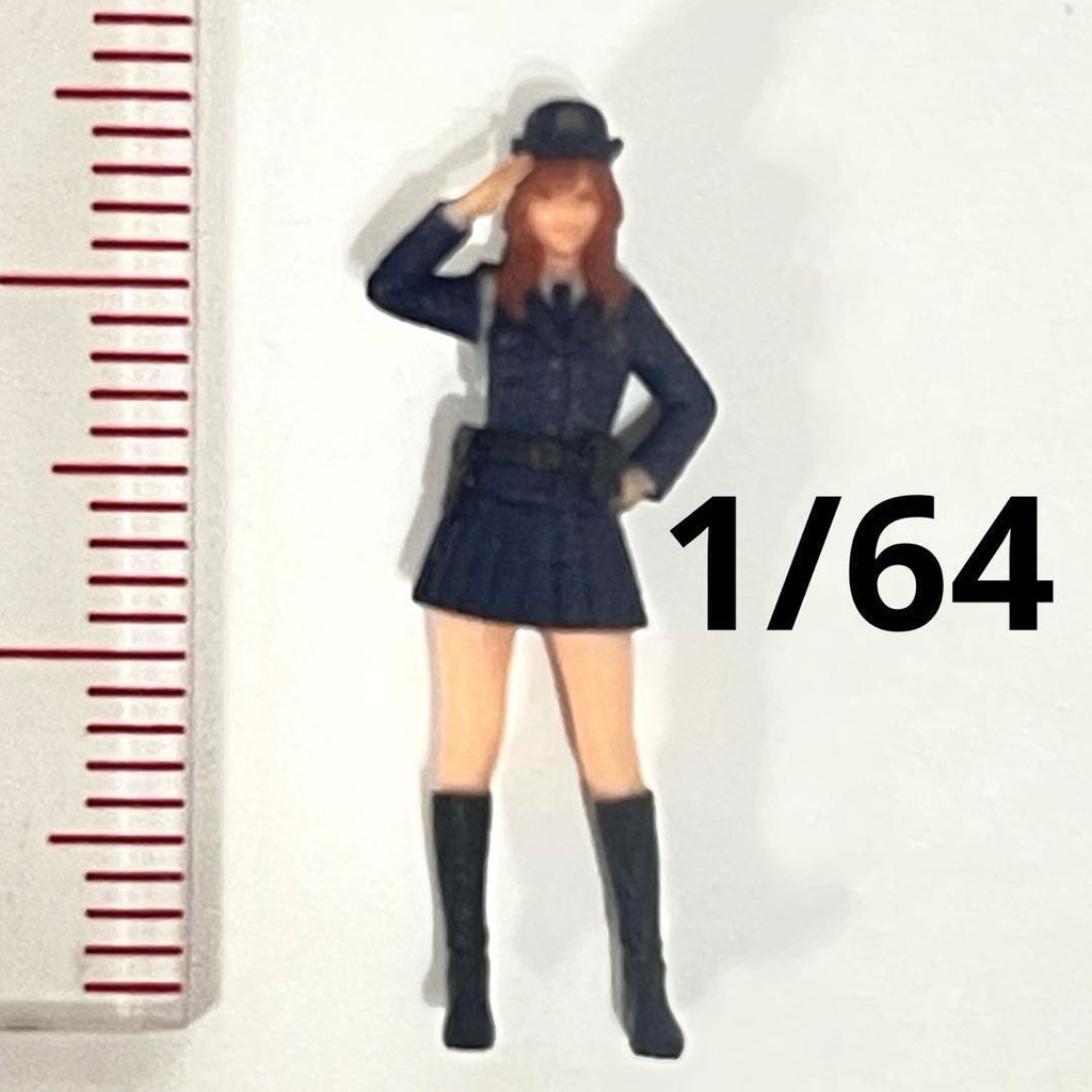 1/64 フィギュア 警官 リアルフィギュア ミニチュアイメージ ミニカーに 完成品