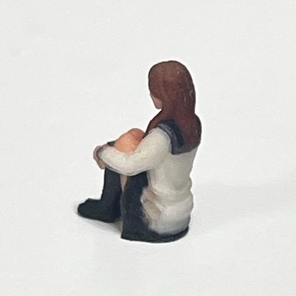 1/64 フィギュア セーラー服 体育座り リアルフィギュア ミニチュアイメージ ミニカーに 完成品