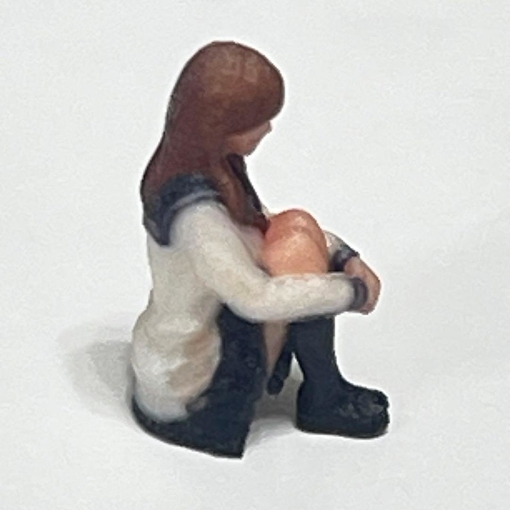 1/64 フィギュア セーラー服 体育座り リアルフィギュア ミニチュアイメージ ミニカーに 完成品