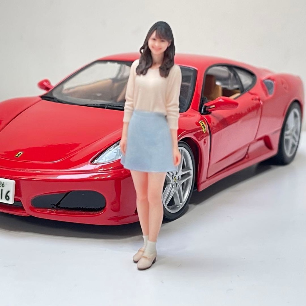 1/24 フィギュア スカート リアルフィギュア ミニチュアイメージ ミニカーに 完成品