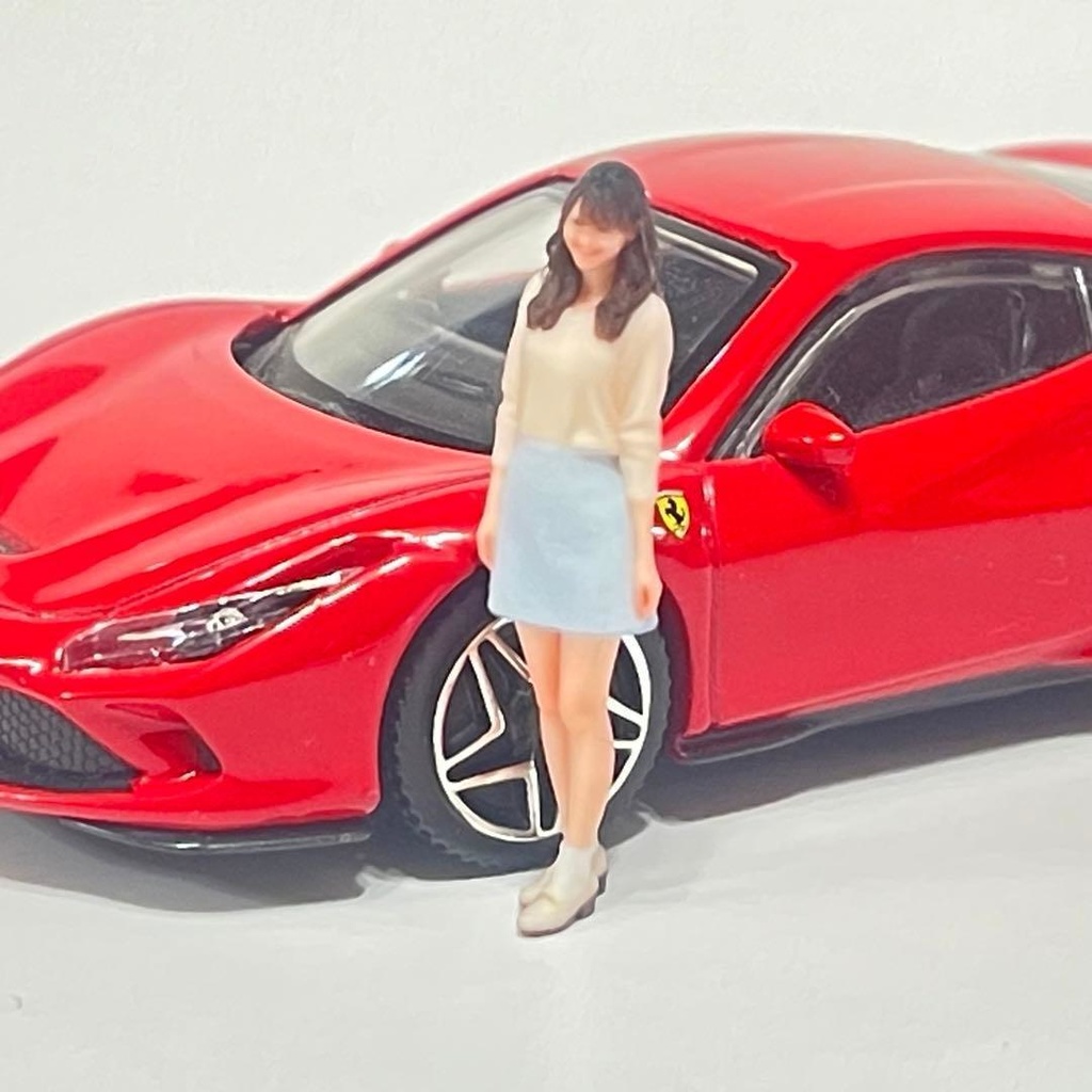 1/43 フィギュア スカート リアルフィギュア ミニチュアイメージ ミニカーに 完成品
