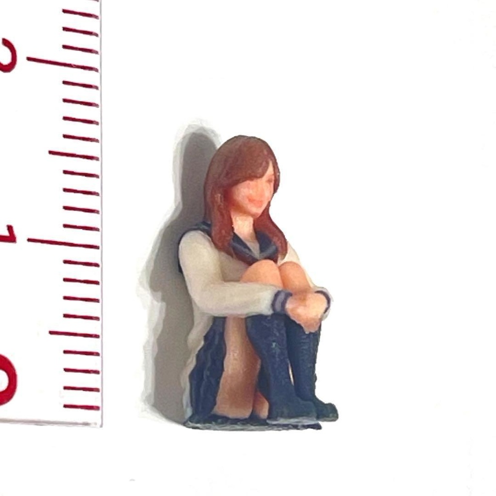 1/43 フィギュア セーラー服 体育座り JK リアルフィギュア ミニチュアイメージ 完成品