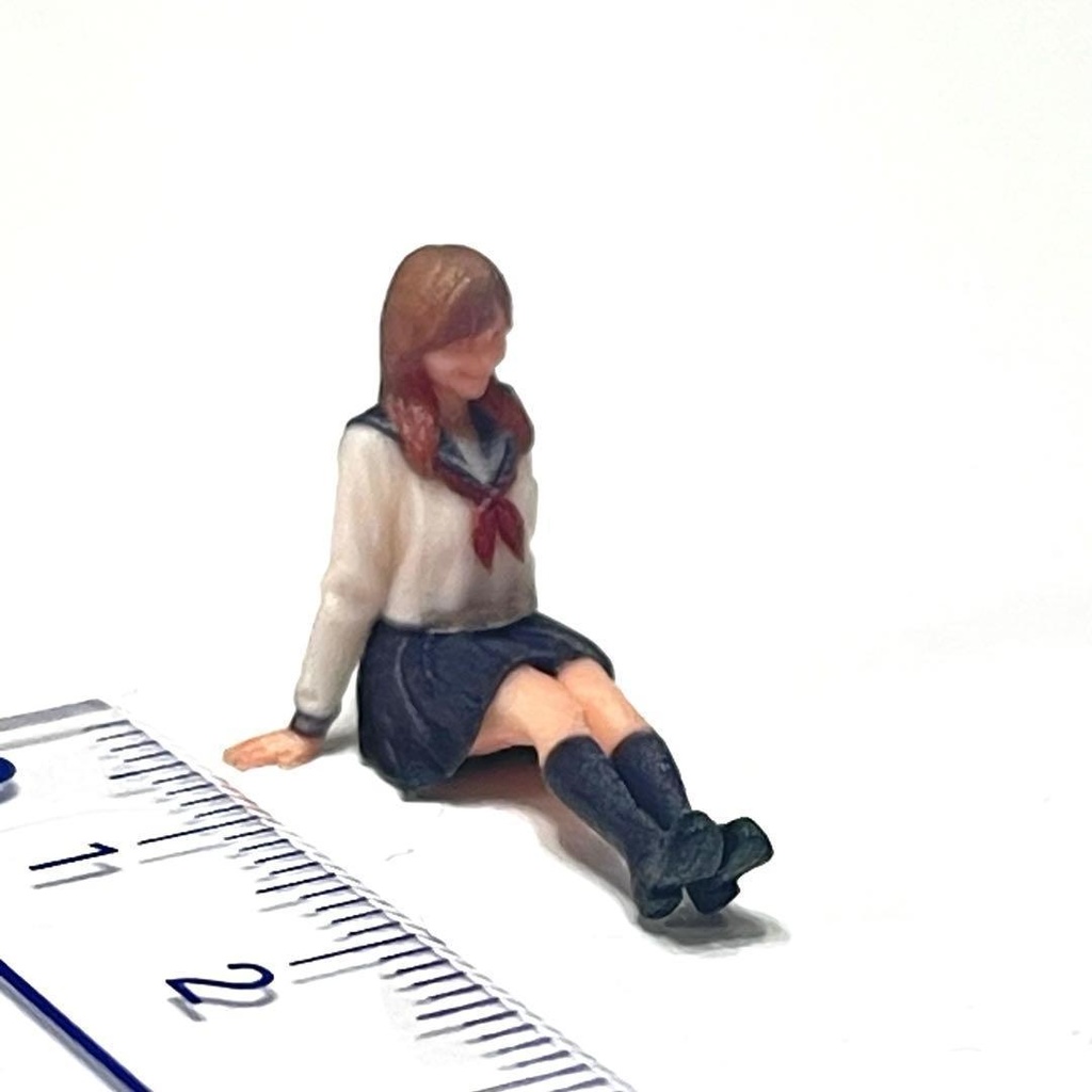 1/43 フィギュア セーラー服 JK 足伸ばし リアルフィギュア ミニチュアイメージ 完成品
