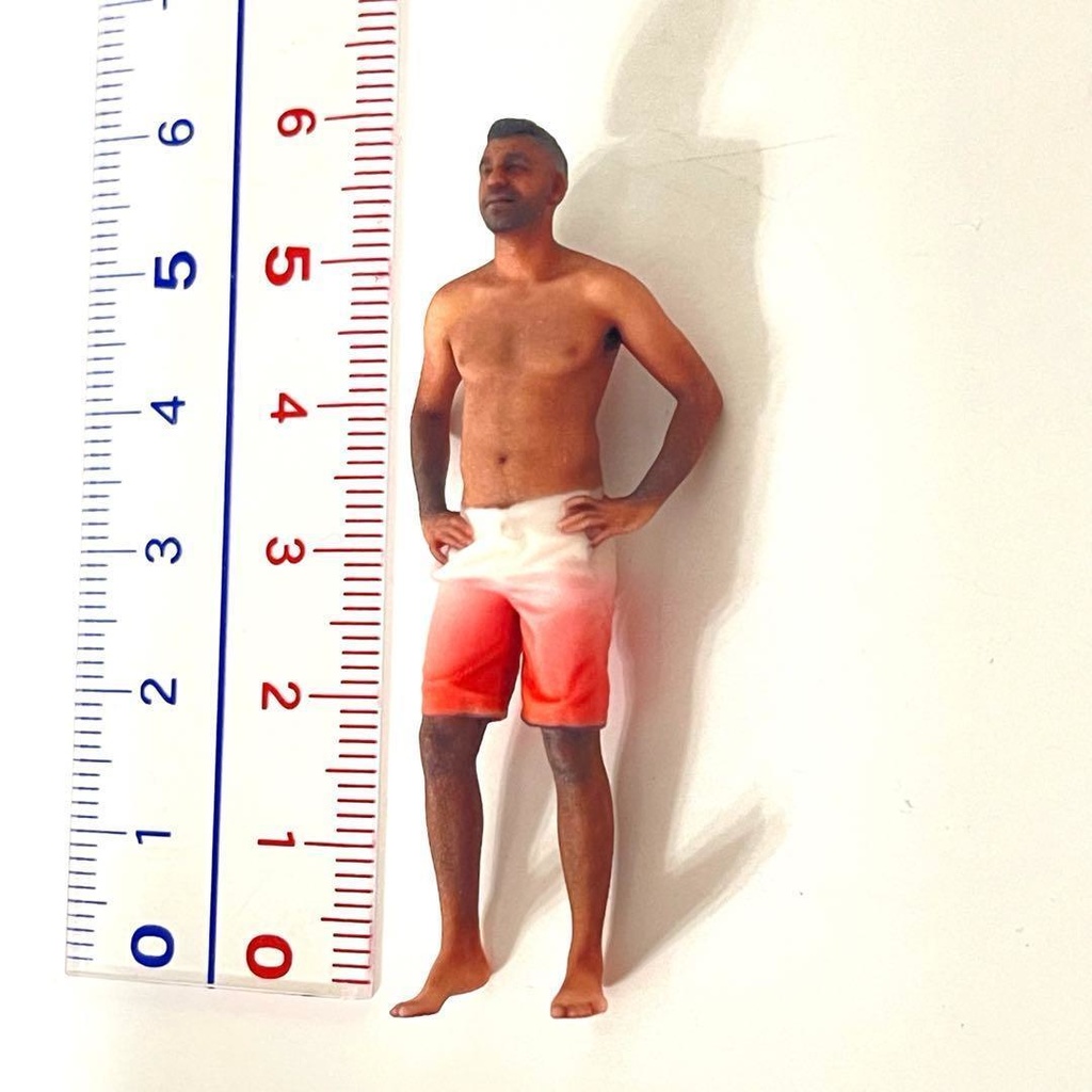 1/32 フィギュア 1240 リアルフィギュア 男性 水着 完成品 ミニチュアイメージ 3Dフィギュア ミニカー ジオラマに ミニチュア