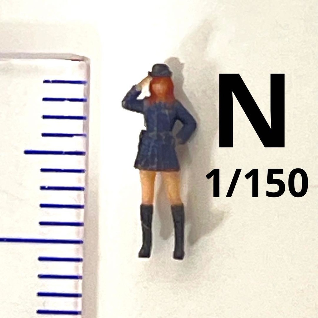 1/150　Nゲージ　フィギュア　警官　婦警　敬礼　リアルフィギュア　ミニチュアイメージ　完成品
