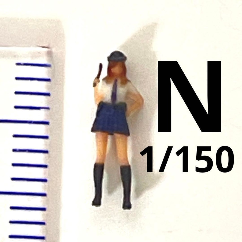 1/150 Nゲージ フィギュア 警官 婦警 半袖 警棒 リアルフィギュア ミニチュアイメージ 完成品