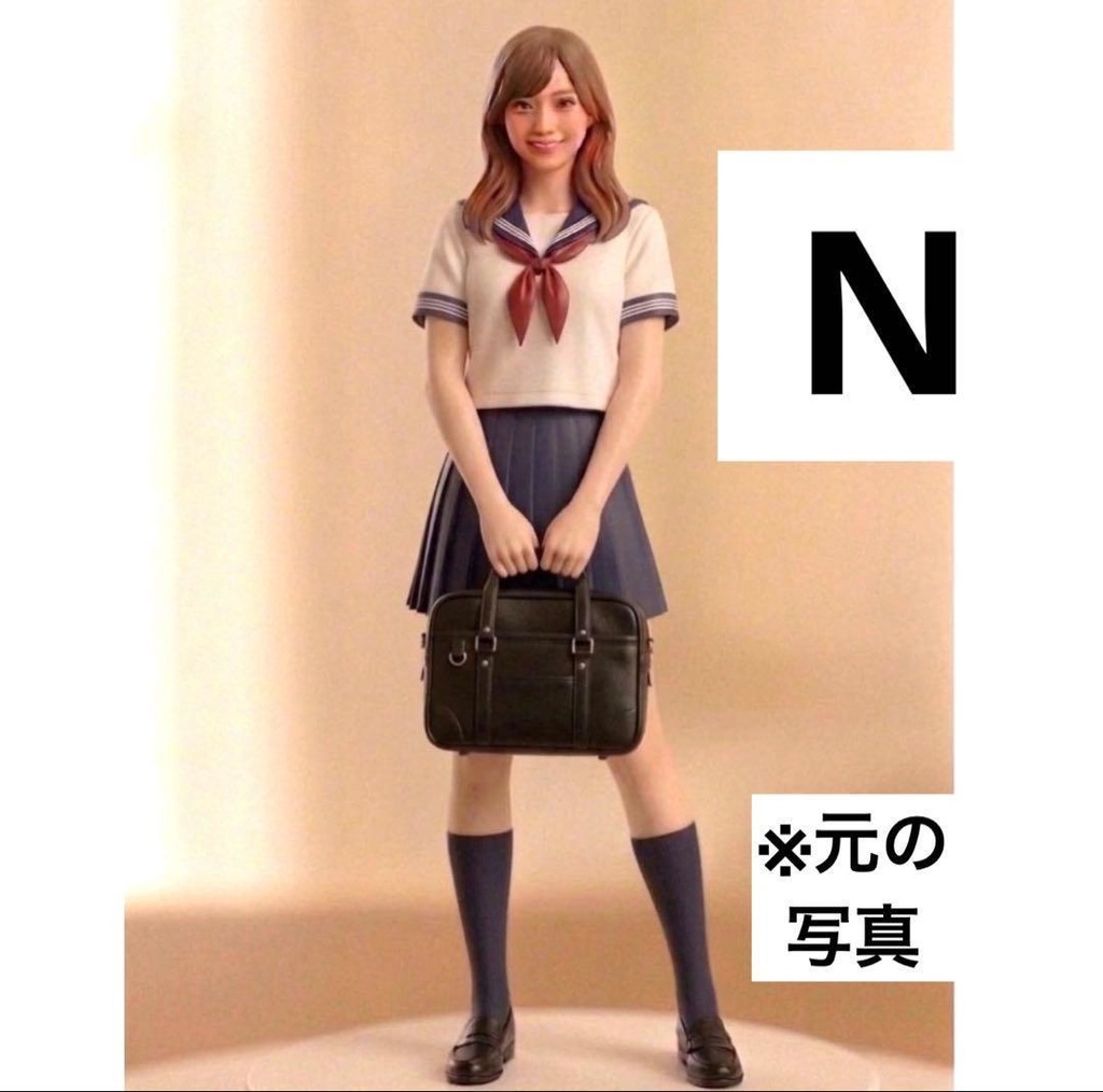 1/150　Nゲージ　フィギュア　JK　カバン　セーラー服　半袖　リアルフィギュア　ミニチュアイメージ　完成品