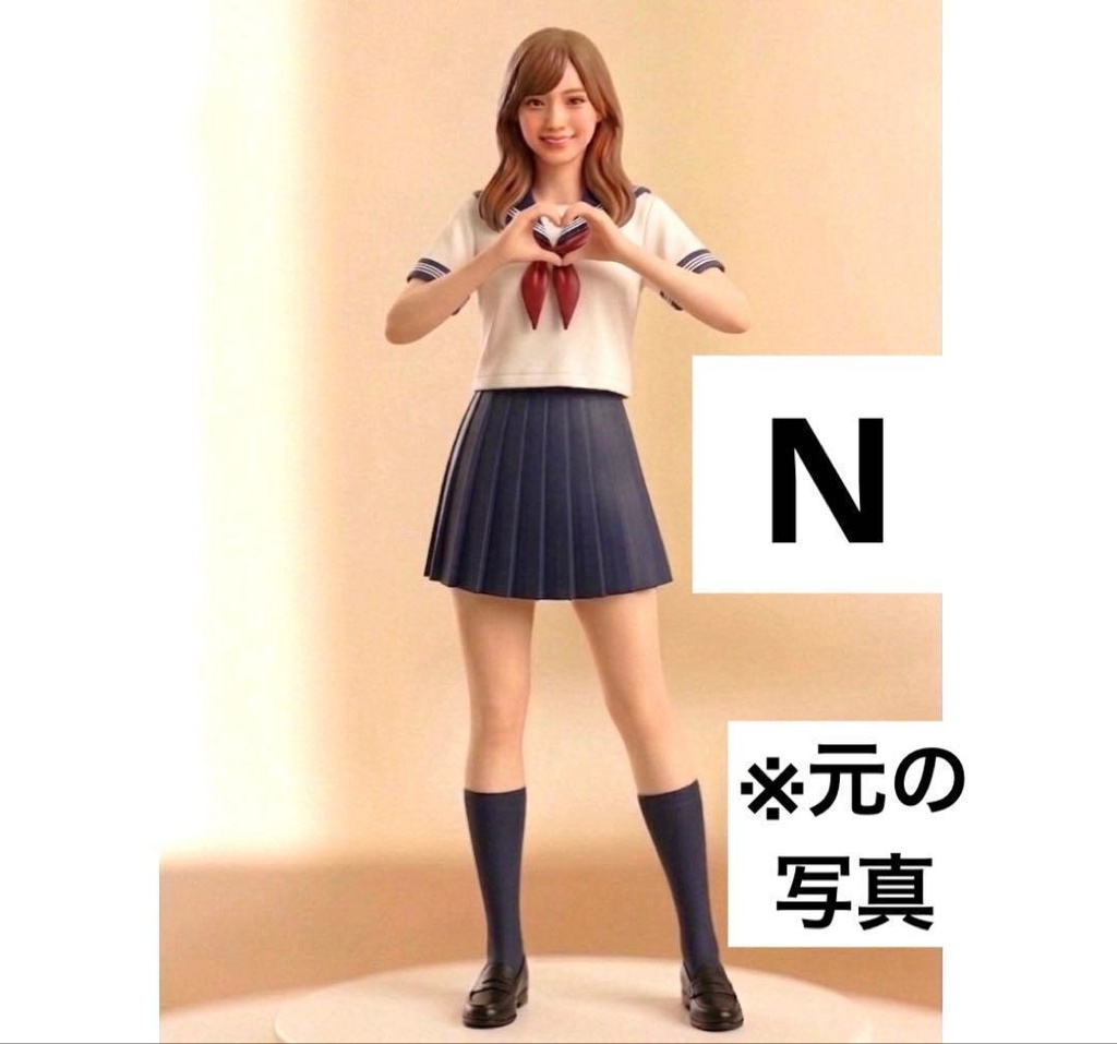 1/150　Nゲージ　フィギュア　JK　セーラー服　半袖　ハート　リアルフィギュア　ミニチュアイメージ　完成品