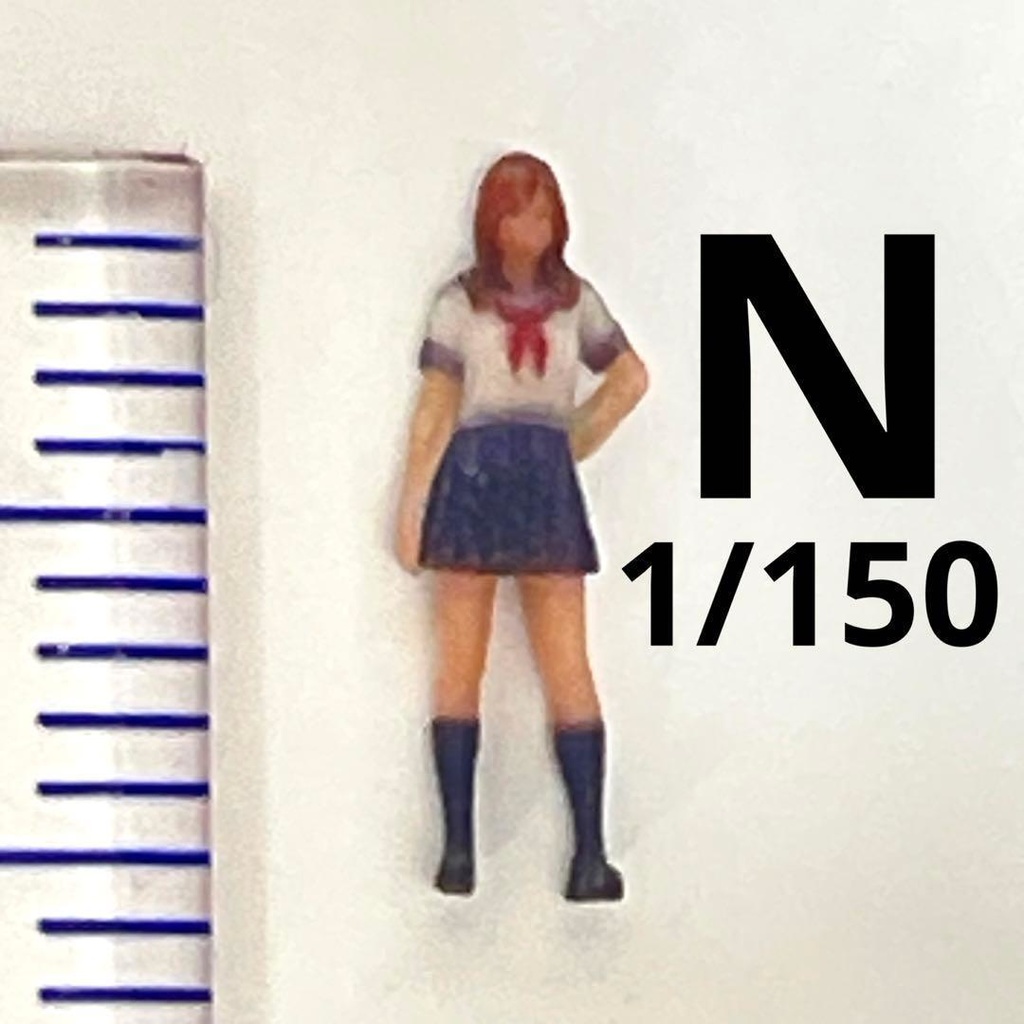 1/150　Nゲージ　フィギュア　JK　セーラー服　半袖　リアルフィギュア　ミニチュアイメージ　完成品