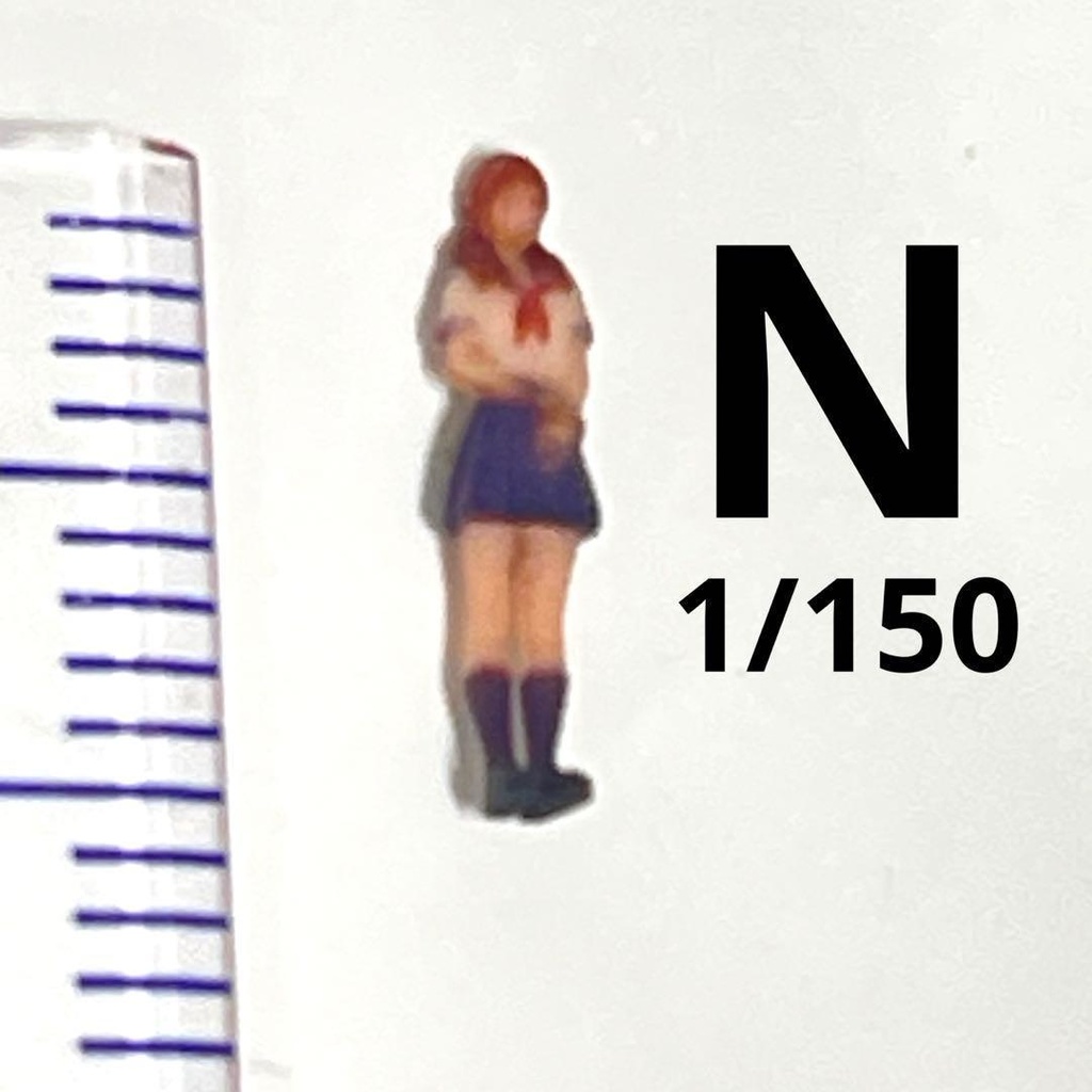 1/150 Nゲージ フィギュア JK セーラー服 半袖 リアルフィギュアミニチュアイメージ 完成品