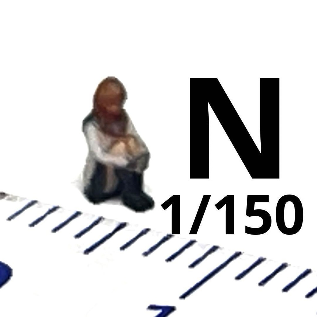 1/150 Nゲージ フィギュア JK セーラー服 体育座り リアルフィギュア ミニチュアイメージ 完成品