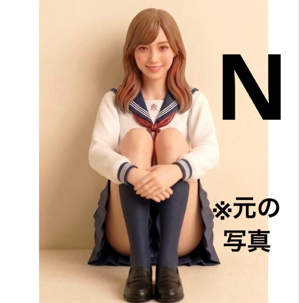 1/150　Nゲージ　フィギュア　JK　セーラー服　体育座り　リアルフィギュア　ミニチュアイメージ　完成品