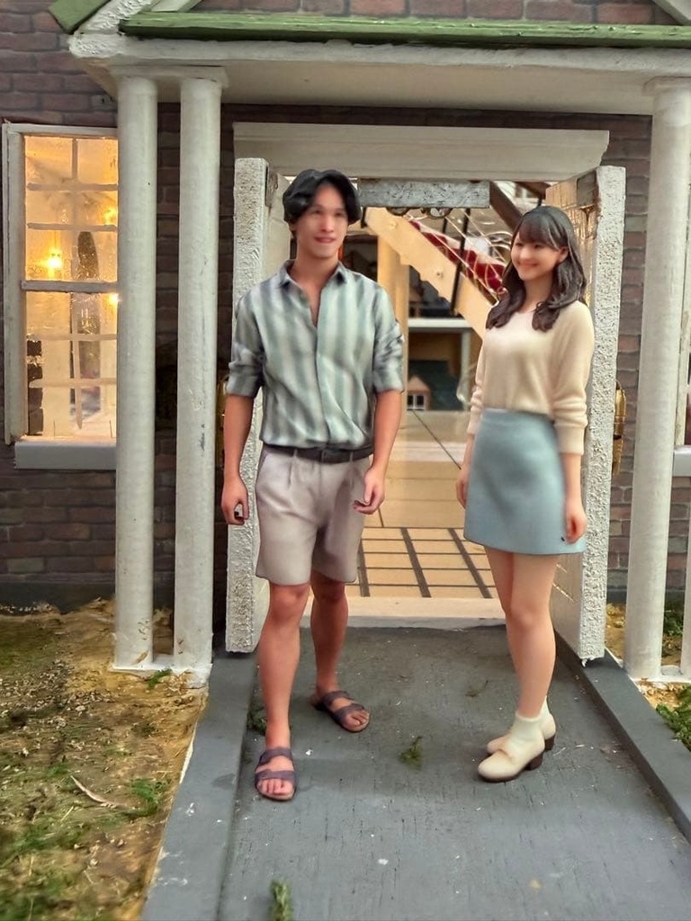 1/18 フィギュア二体 リアルフィギュア 完成品 塗装済み完成品 ミニチュアイメージ ジオラマ ミニカー ドールハウスに