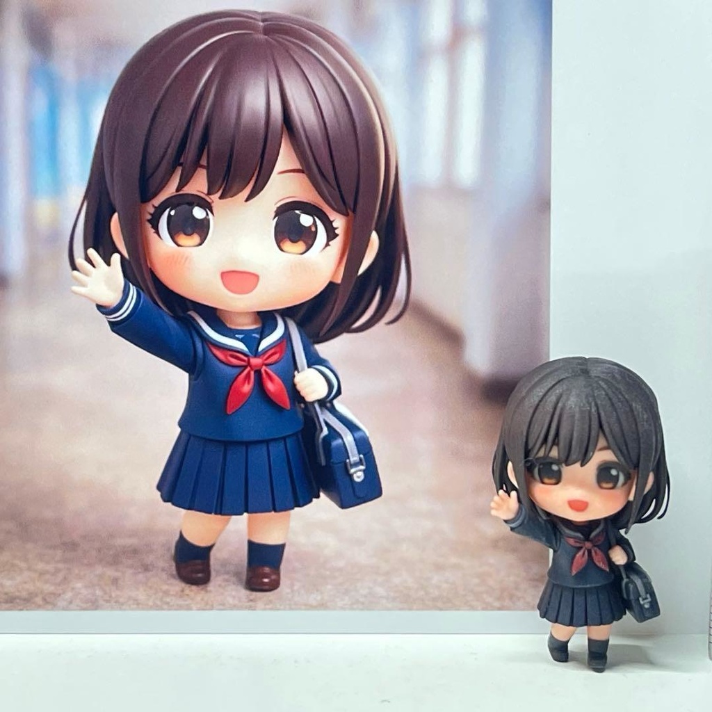 ミニチュア フィギュア セーラー服 美少女フィギュア 完成品 3D ジオラマ ミニチュアイメージ 塗装済み完成品
