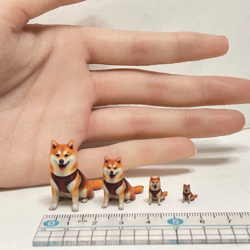 1/64 1/43 1/24 1/18 ミニチュア 犬 柴犬 しば犬 フィギュア リアルフィギュア 完成品 ミニカー ジオラマ ドールハウス 3Dフィギュア AIフィギュア ミニチュアイメージ 塗装済み完成品 ペットフィギュア