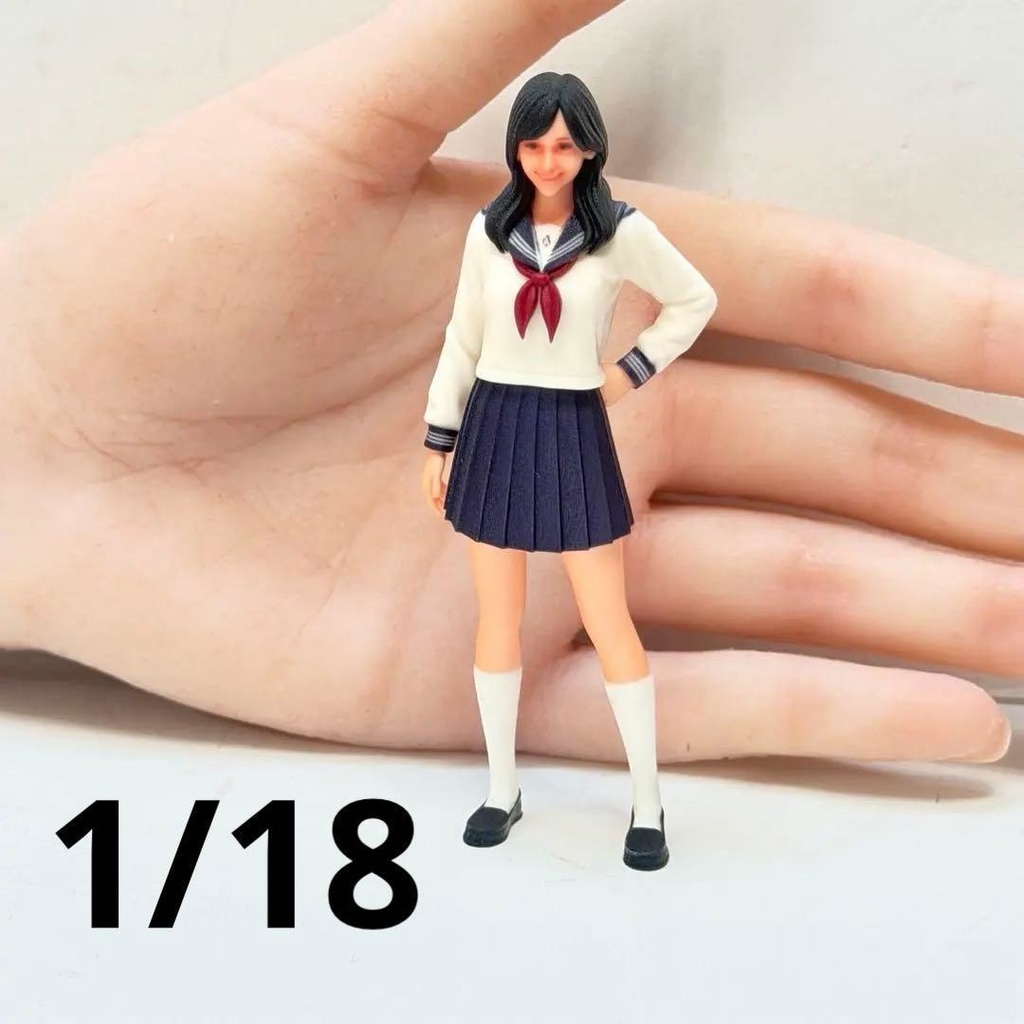 1/18 女子高生 セーラー服 フィギュア リアルフィギュア 完成品 ミニチュアイメージ 精密 ミニカー ドールハウスに 3Dフィギュア
