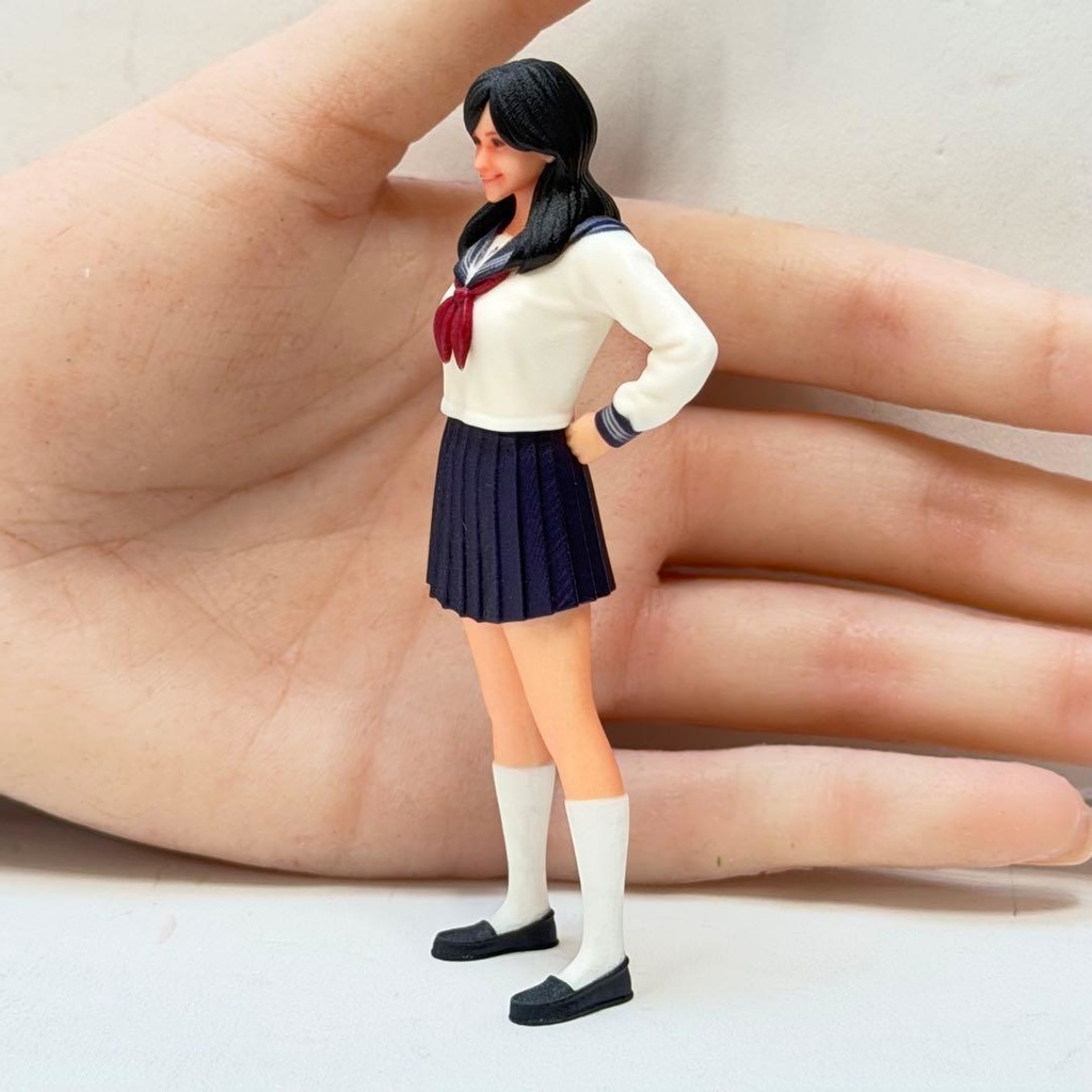 1/18 女子高生 セーラー服 フィギュア リアルフィギュア 完成品 ミニチュアイメージ 精密 ミニカー ドールハウスに 3Dフィギュア