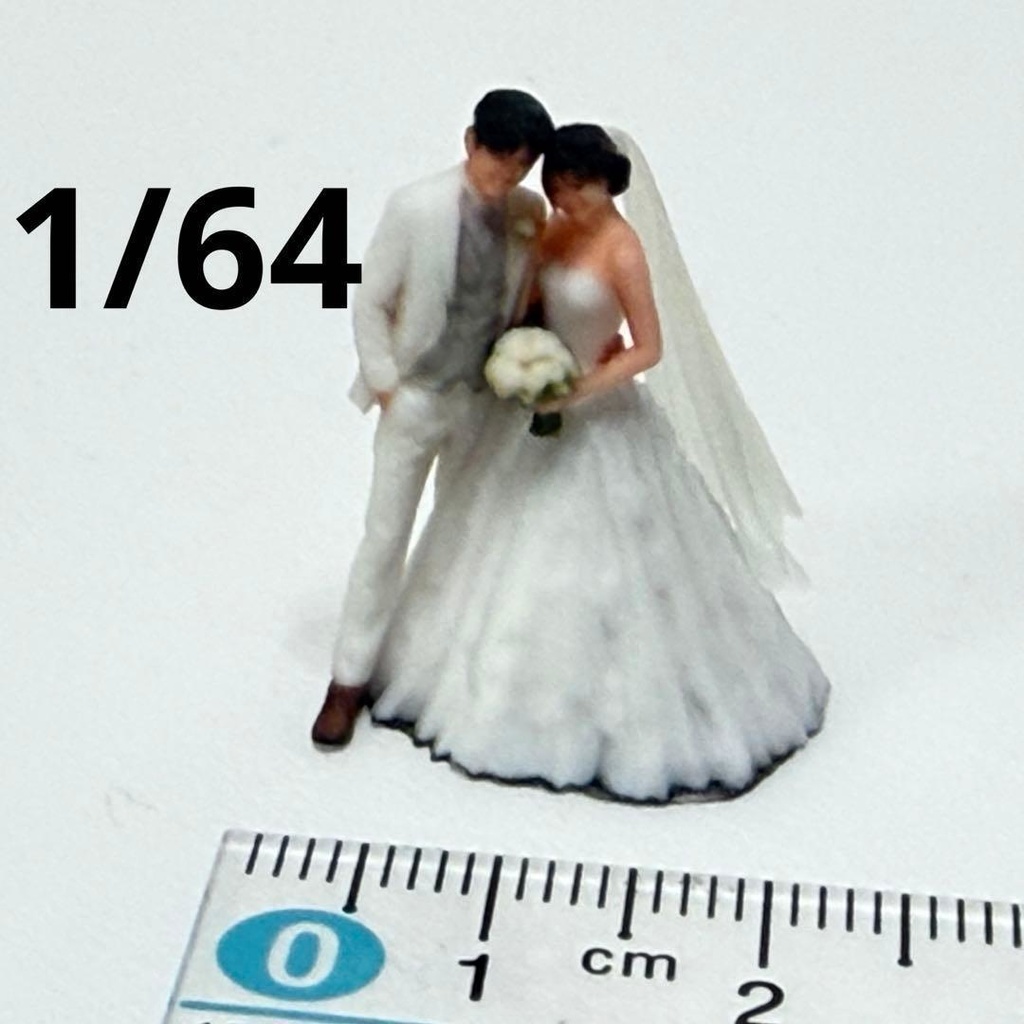 1/64 フィギュア　ウエディング　結婚式　リアルフィギュア　完成品　塗装済み完成品　ミニカー　トミカに