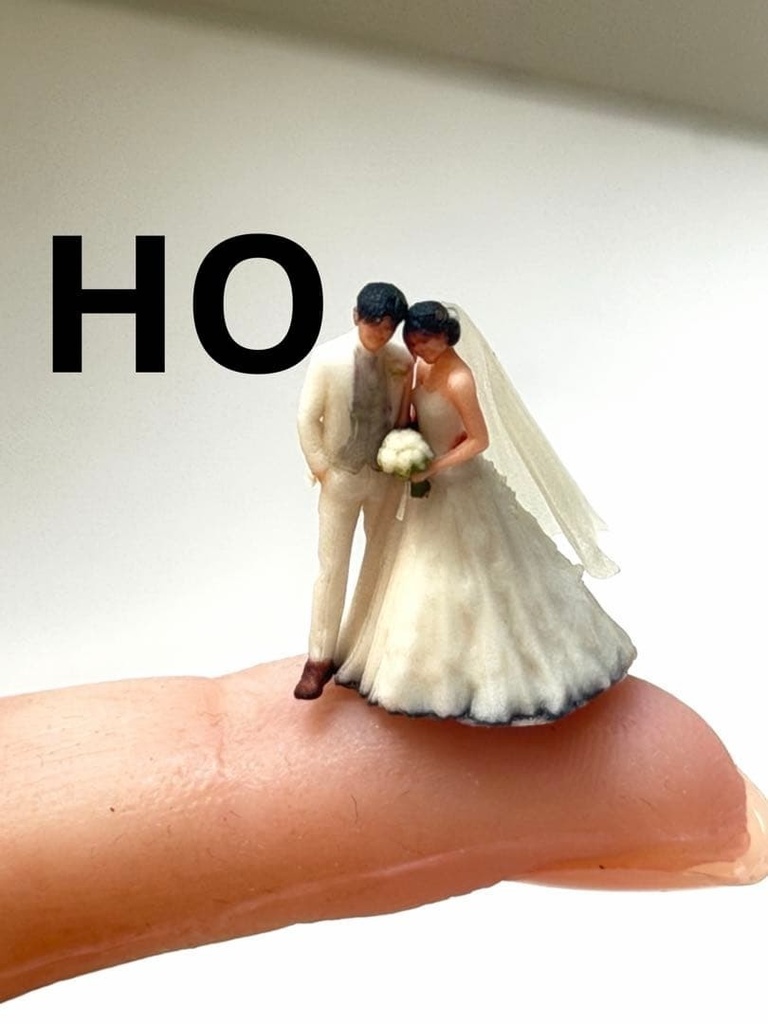 HOゲージ　1/80 結婚式　ウエディング　フィギュア　鉄道模型　ジオラマ　精密　リアルフィギュア　ミニチュアイメージ　３Dフィギュア