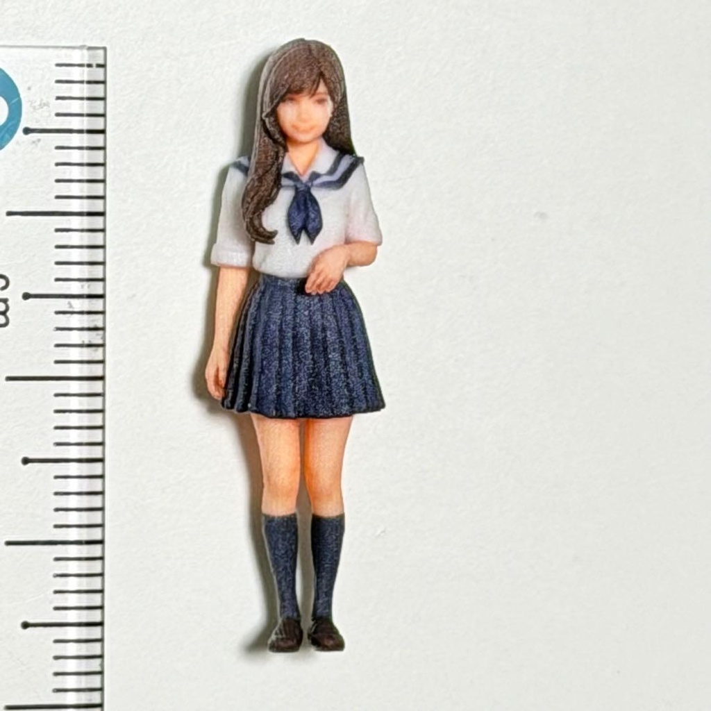 1/43 フィギュア 女子高生 セーラー服 ミニカー ジオラマ 1/64より大 ミニチュアイメージ リアルフィギュア 完成品
