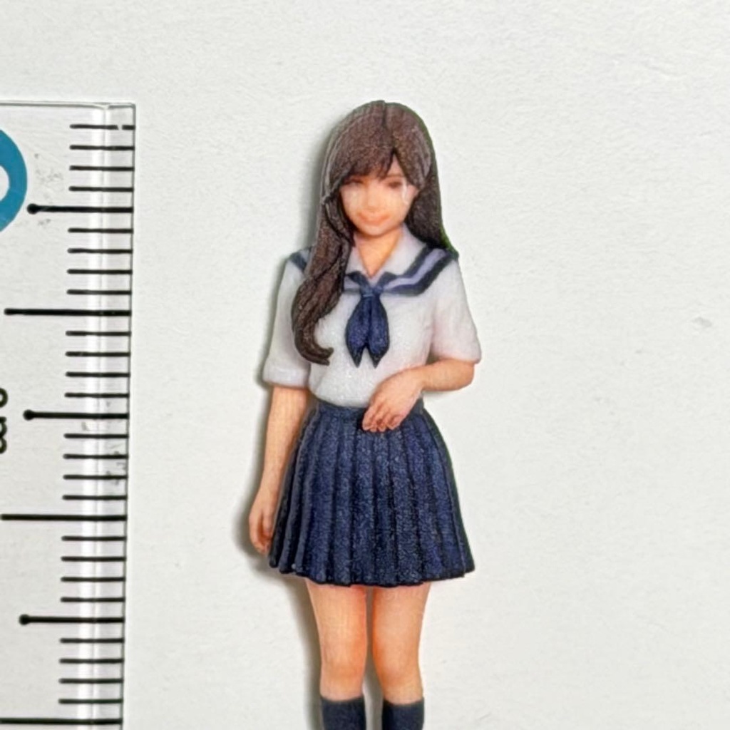1/43 フィギュア 女子高生 セーラー服 ミニカー ジオラマ 1/64より大 ミニチュアイメージ リアルフィギュア 完成品