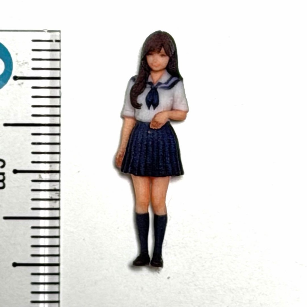 1/64 フィギュア 女子高生 セーラー服 トミカ ミニカー ジオラマに 3D