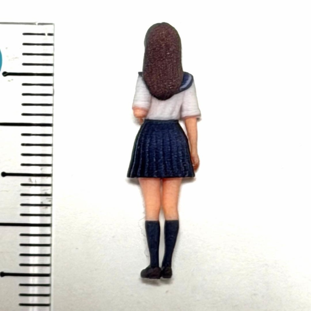 1/64 フィギュア 女子高生 セーラー服 トミカ ミニカー ジオラマに 3D