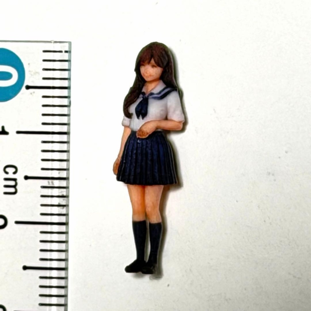 1/64 フィギュア 女子高生 セーラー服 トミカ ミニカー ジオラマに 3D