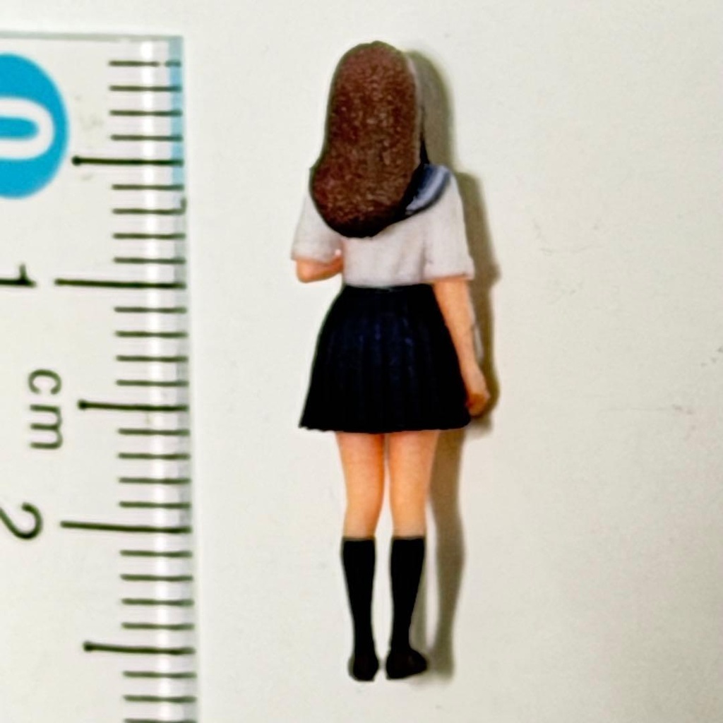 1/64 フィギュア 女子高生 セーラー服 トミカ ミニカー ジオラマに 3D