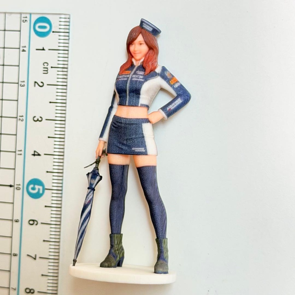 1/24 レースクィーン 青 フィギュア ミニカーに ミニチュア 完成品 リアルフィギュア