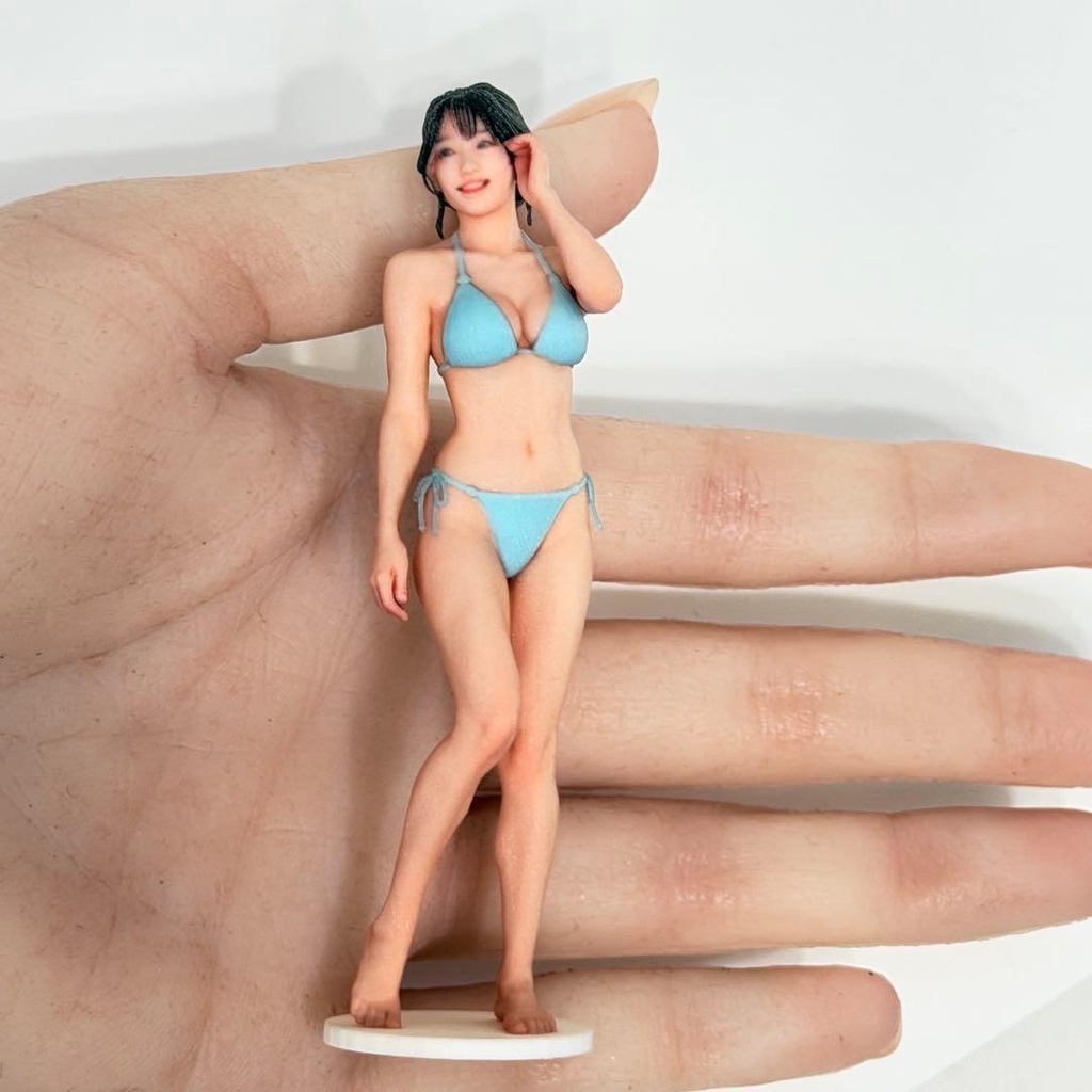1/18 5435-B フィギュア リアルフィギュア 水着 ビキニ 水色 ミニチュアイメージ 完成品 3Dフィギュア