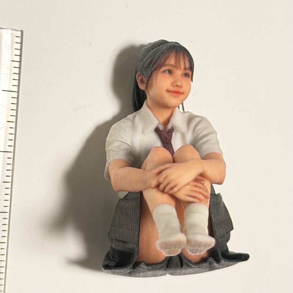 1/18 3996 フィギュア 女子高生 体育座り ミニチュアイメージ リアルフィギュア ミニカー ジオラマ 3Dフィギュア