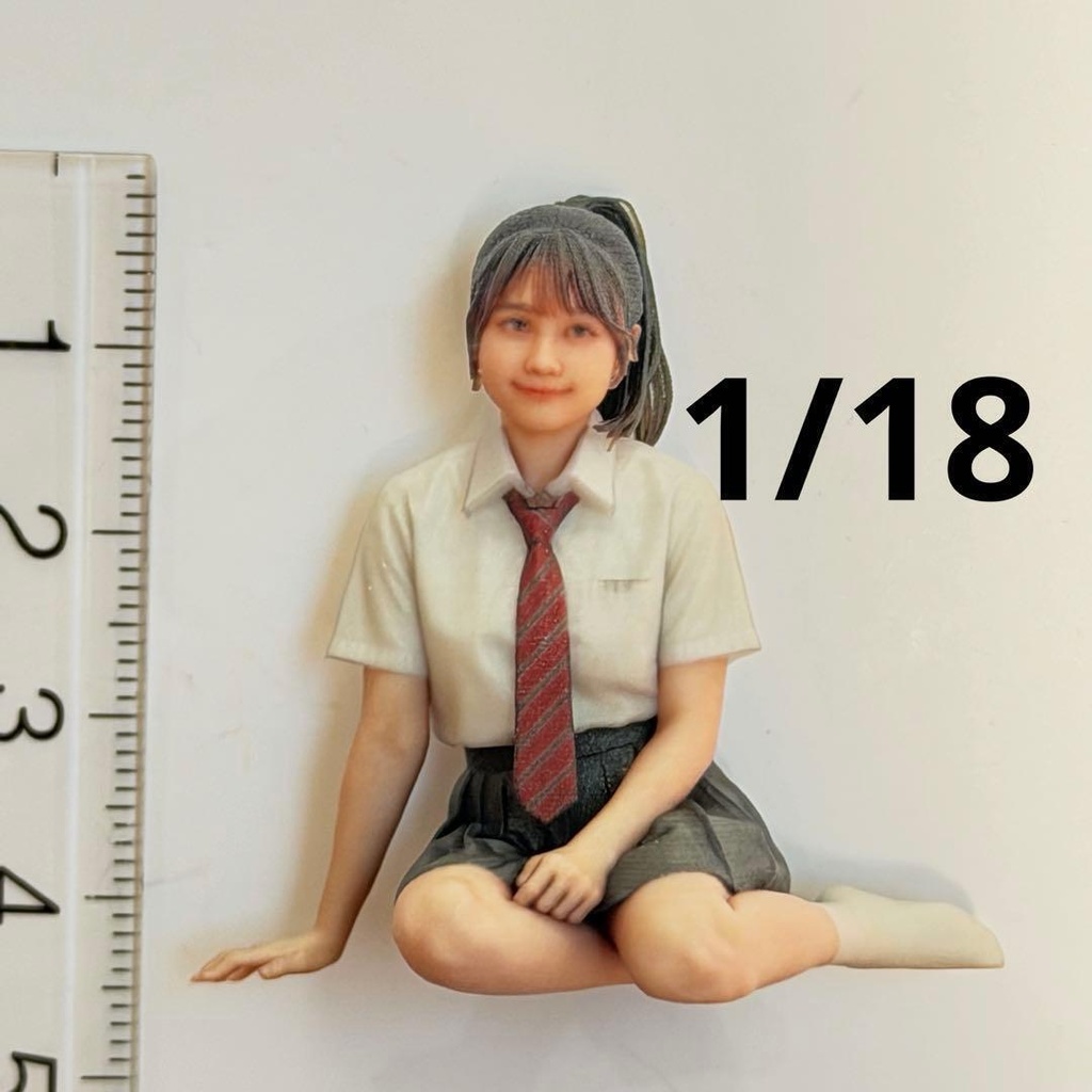 1/18 3997 フィギュア 女子高生 お姉さん座り 完成品 リアルフィギュア 3Dフィギュア ミニチュアイメージ ミニカー ジオラマ ドールハウスに 精密