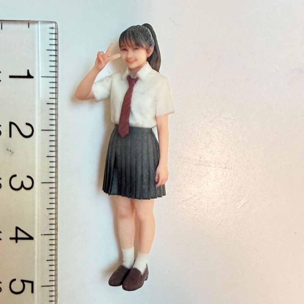 1/32 3994 女子高生 ピース 制服 フィギュア リアルフィギュア 3Dフィギュア 完成品 ミニチュア ミニカー ジオラマに ミニチュアイメージ