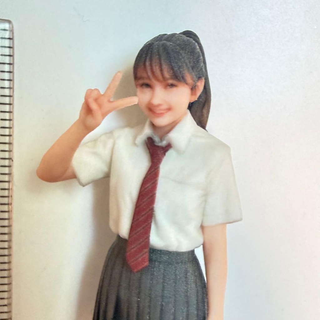1/24 3994 女子高生 ピース 制服 フィギュア 完成品 リアルフィギュア ミニチュア ミニカー ジオラマに ミニチュアイメージ 3Dフィギュア