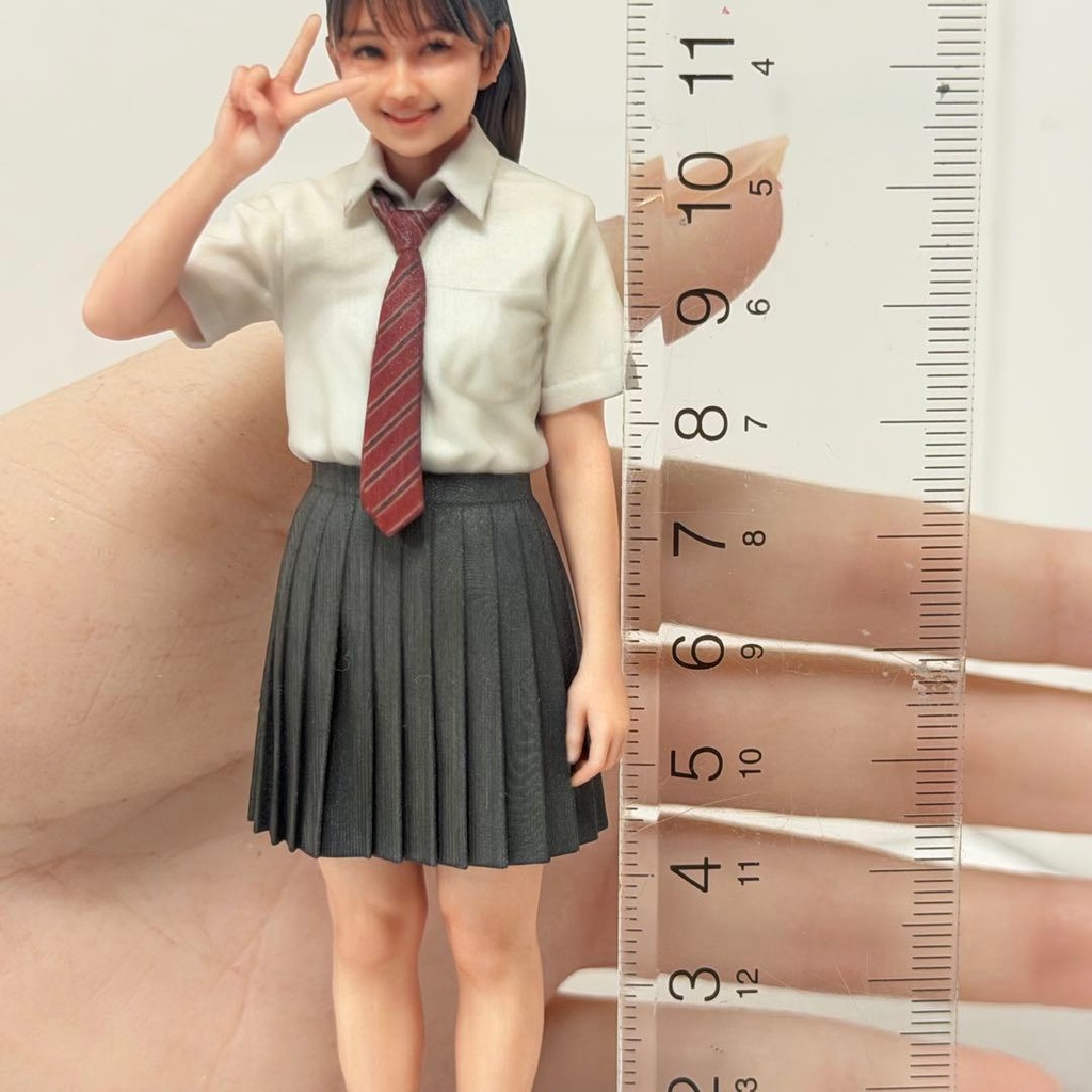 1/12 3994 フィギュア 女子高生 ピース 完成品 リアルフィギュア ミニチュアイメージ ドールハウスに 3D