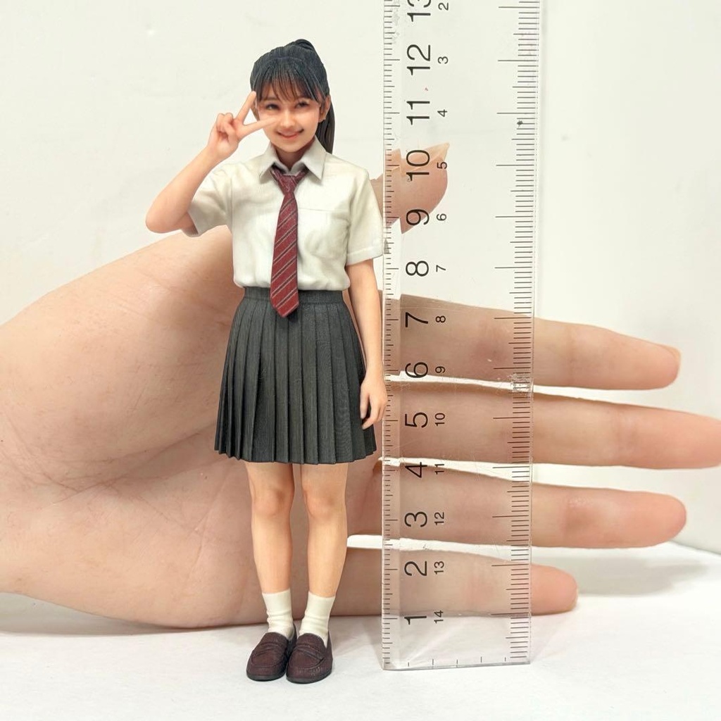1/12 3994 フィギュア 女子高生 ピース 完成品 リアルフィギュア ミニチュアイメージ ドールハウスに 3D
