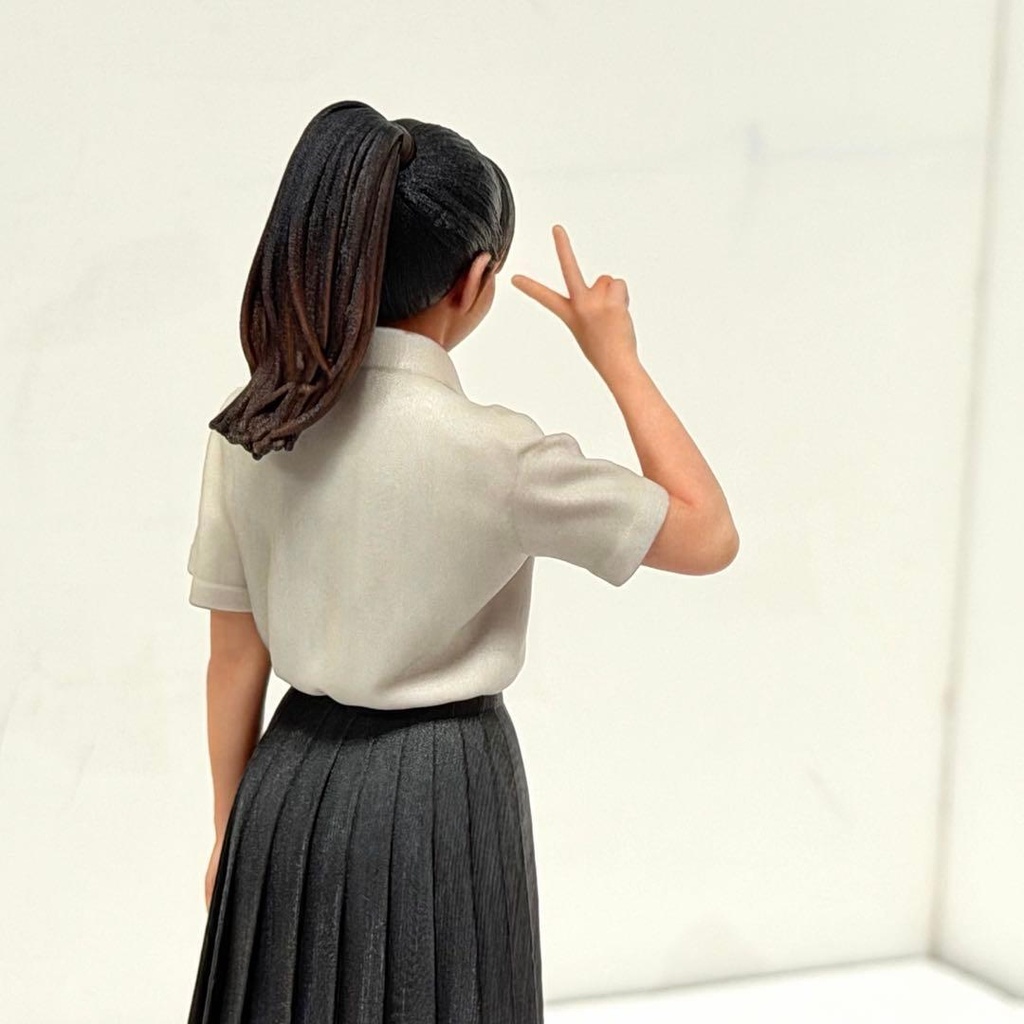 1/12 3994 フィギュア 女子高生 ピース 完成品 リアルフィギュア ミニチュアイメージ ドールハウスに 3D