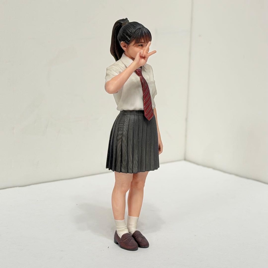 1/12 3994 フィギュア 女子高生 ピース 完成品 リアルフィギュア ミニチュアイメージ ドールハウスに 3D