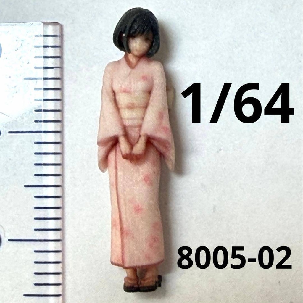 1/64 8005-02 フィギュア　浴衣　ミニチュア　完成品　ミニカーに　トミカに　ジオラマに　ミニチュアイメージ