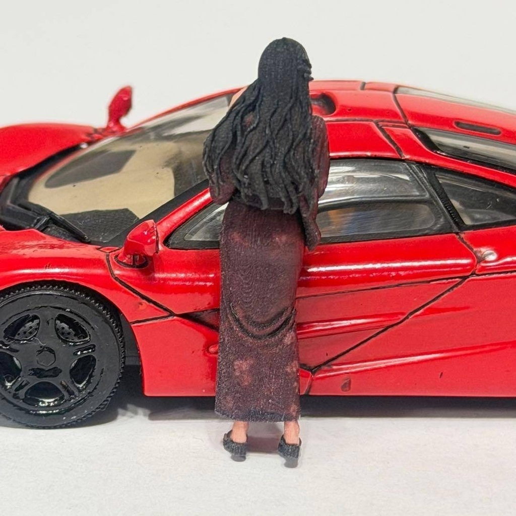 1/43 8007-02 フィギュア 着物 ミニカーに 完成品 ミニチュアイメージ リアルフィギュア