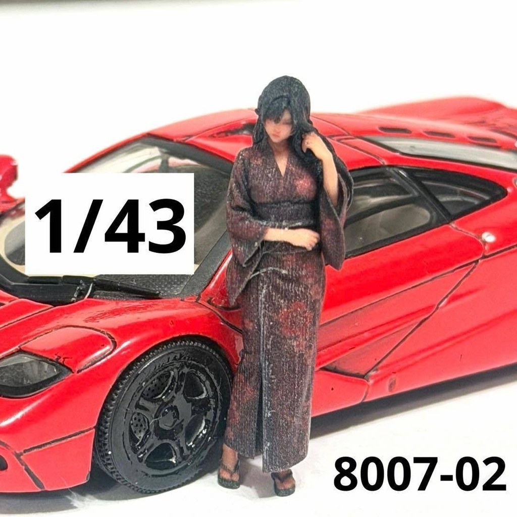 1/43 8007-02 フィギュア 着物 ミニカーに 完成品 ミニチュアイメージ リアルフィギュア