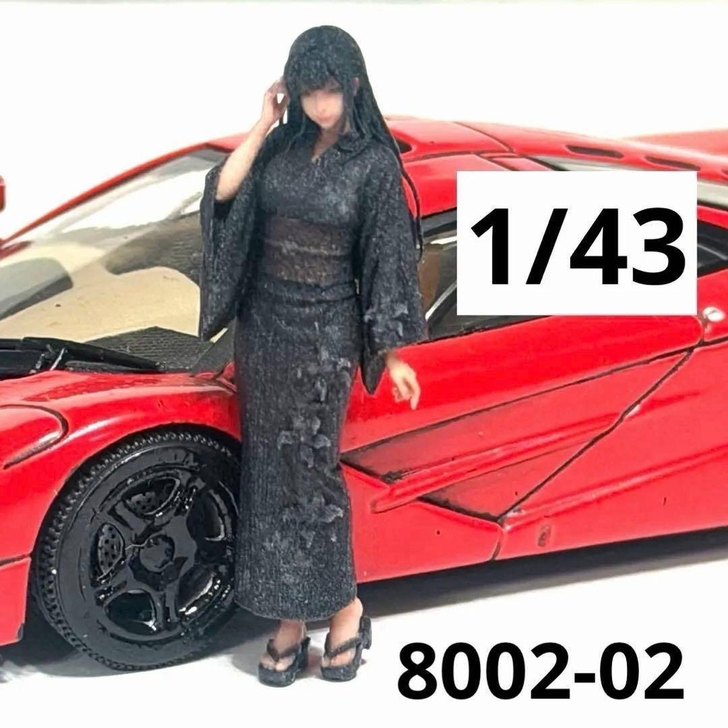 1/43 フィギュア 着物 8002-02 完成品 ミニカーに ジオラマ ミニチュアイメージ リアルフィギュア